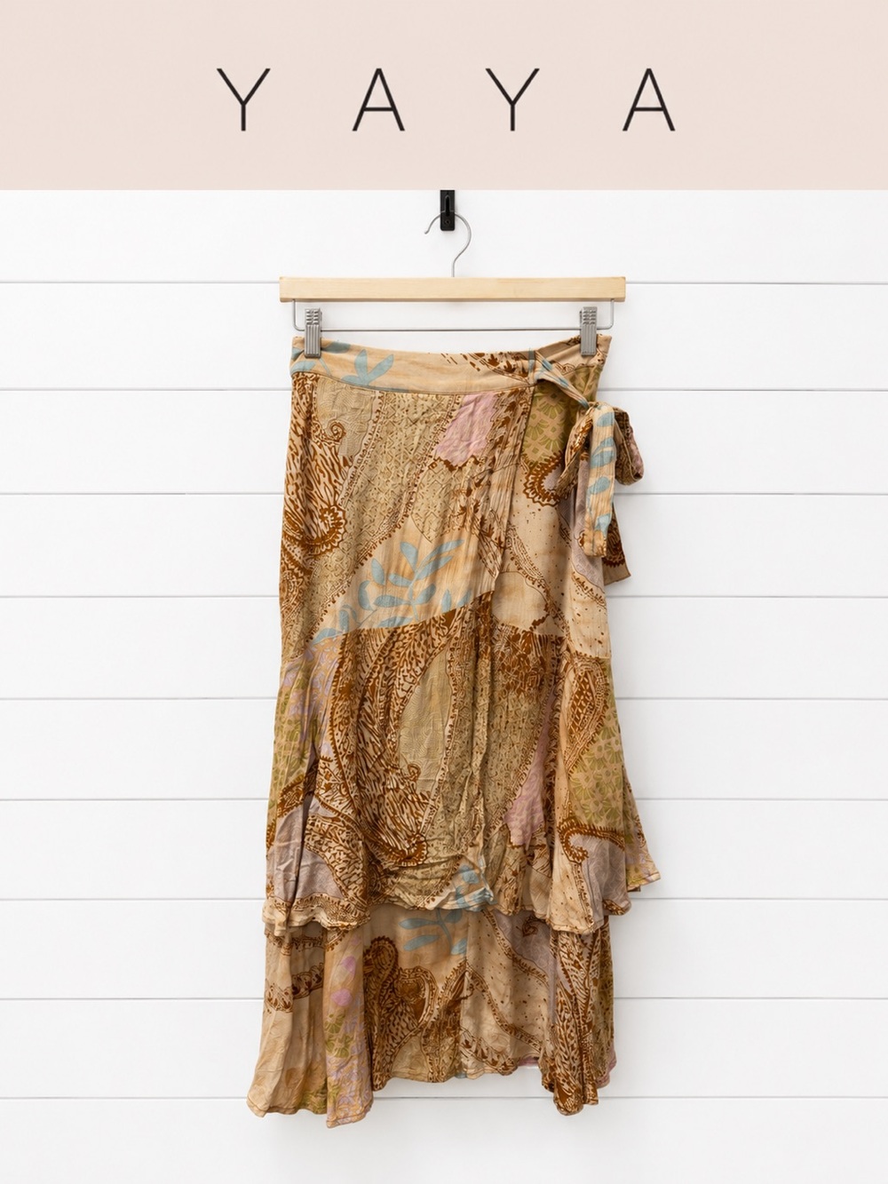 YAYA Printed Boho Midi Skirt – Size 34